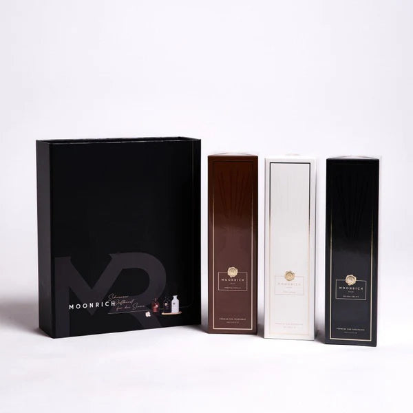 Room fragrance stick Moonrich Set - Amber Vanilla / Grape / Black Orchid