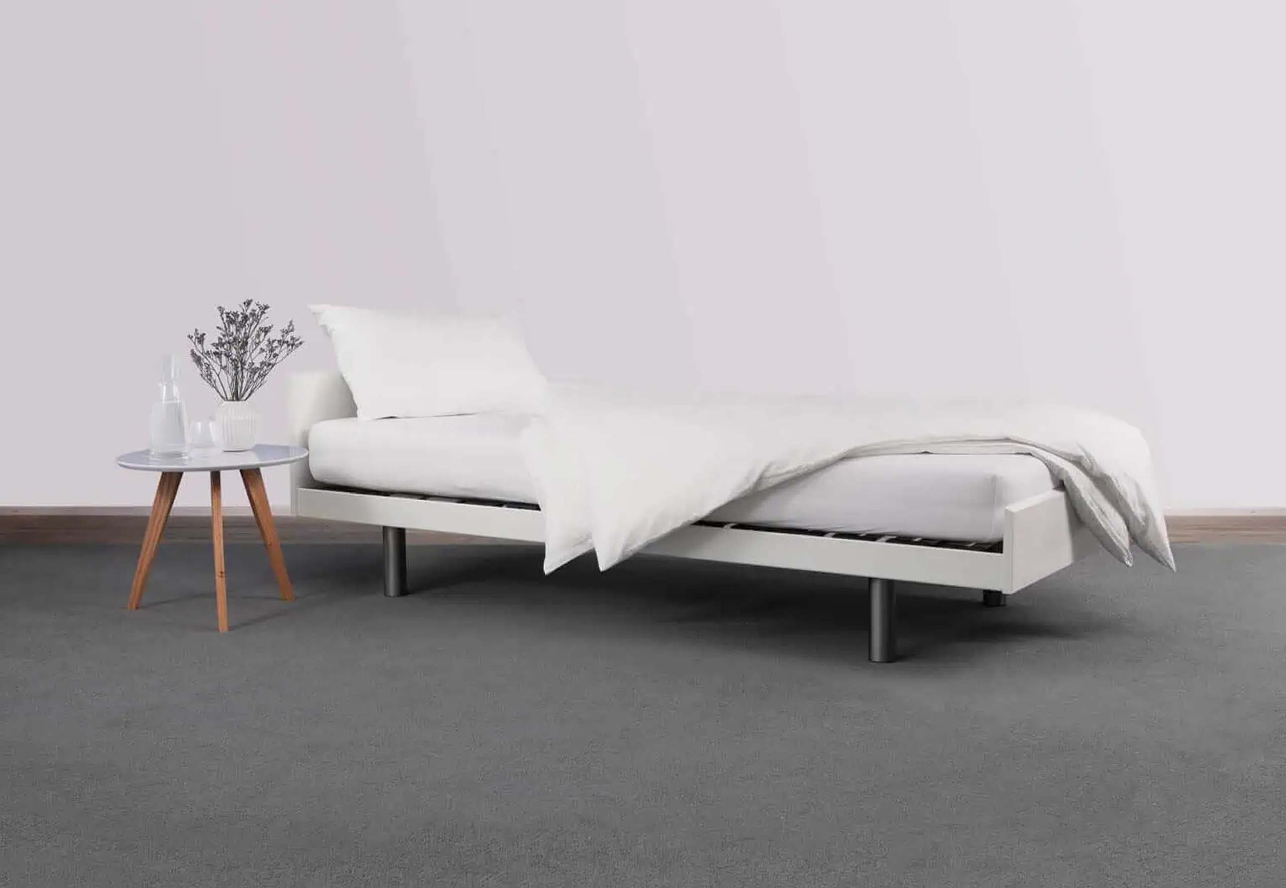 Stabiler BICO Swing-flex® Couch Mobiletto M2 Buche Weiss Lackiert Rahmen